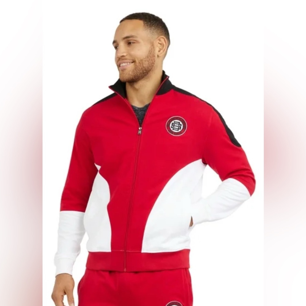 Dogg Supply by Snoop Dogg Men's Fleece Full Zip Track Jacket Red Black White M